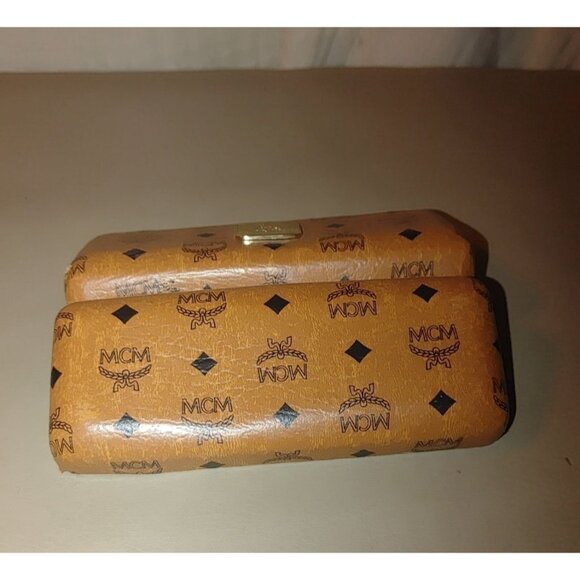 Munchen Vintage MCM Camel Brown Monogram Eyeglass Case Hard Shell 6x3x2 Leather - Picture 6 of 15